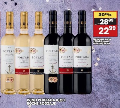 Wino Portada 0,75l różne rodzaje promocja w Wafelek
