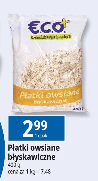 Płatki owsiane błyskawiczne Eco+ promocja