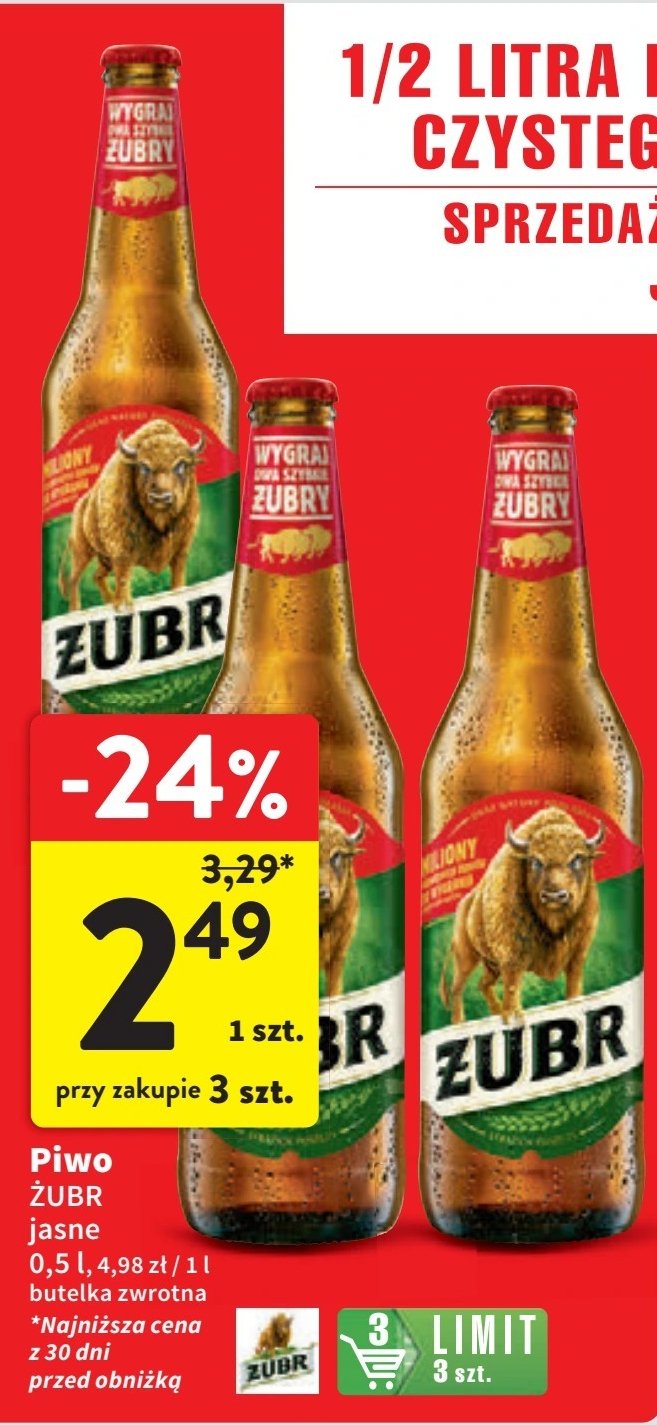 Piwo Żubr promocja w Intermarche