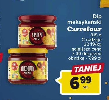 Dip salsa średnio ostra Carrefour promocja