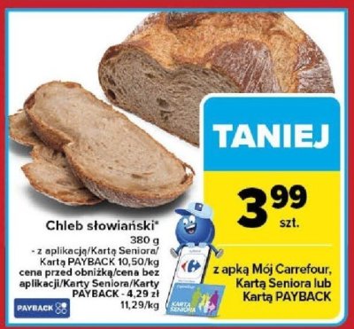 Chleb słowiański 380 g promocja w Carrefour Market