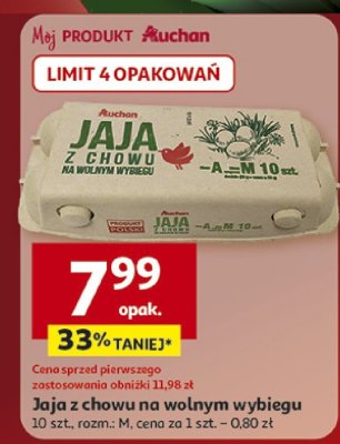 Jaja z chowu na wolnym wybiegu promocja w Auchan