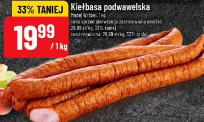 Kiełbasa podwawelska Nadal Wróbel promocja w POLOmarket