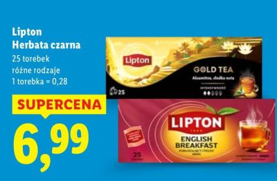 Herbata czarna Lipton, różne rodzaje promocja w Lidl