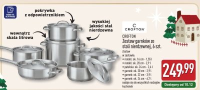 Zestaw garnków ze stali nierdzewnej promocja w Aldi