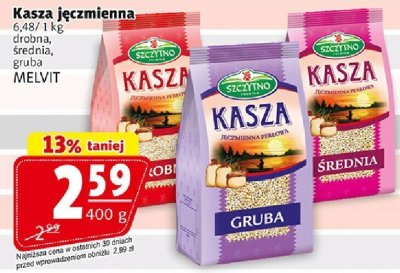 Kasza jęczmienna drobna MELVIT SZCZĄTNO promocja w Prim Market