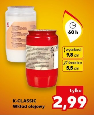 Wkład olejowy do zniczy 60 h promocja w Kaufland