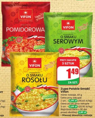 Zupa Polskie Smaki różne rodzaje Vifon promocja w Dino