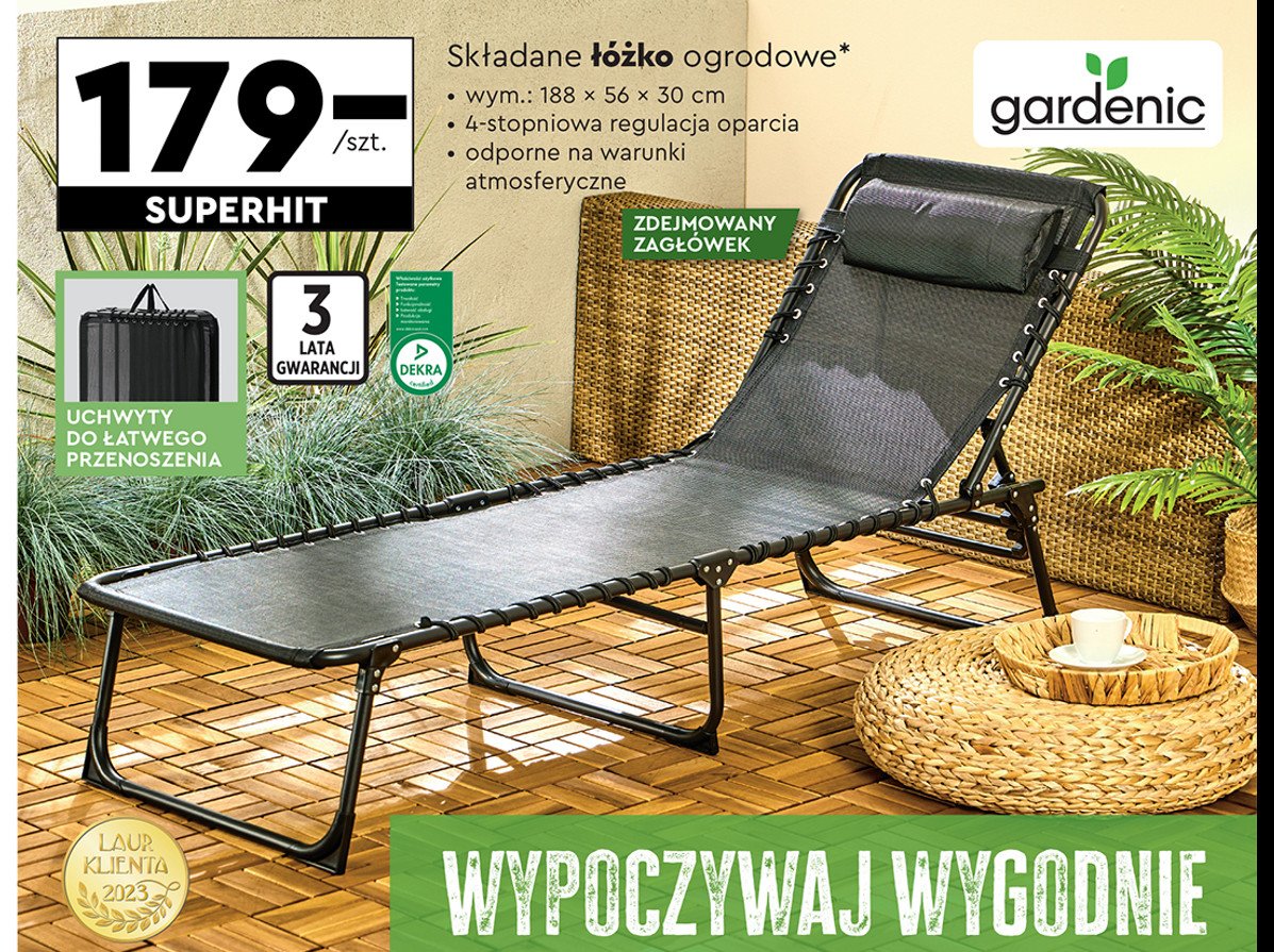 Łożko ogrodowe 188 x 56 x 30 cm Gardenic promocja