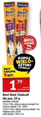 Beef Stick Vitakraft dla psa 25 g wybrane rodzaje promocja w Twój Market