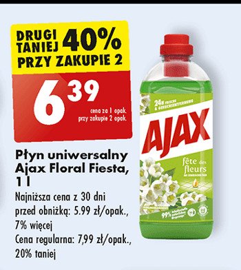 P艂yn do mycia konwalie Ajax floral fiesta Ajax . promocja