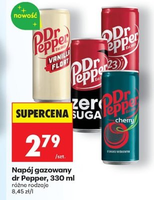 Napój gazowany dr Pepper, 330 ml różne rodzaje promocja w Biedronka