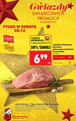 Łopatka wieprzowa bez kości pakowana próżniowo  promocja w Biedronka