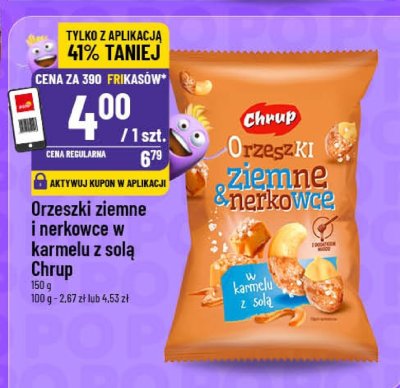 Orzeszki ziemne i nerkowe w karmelu z solą Chrup promocja w POLOmarket