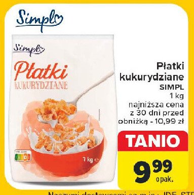 Płatki kukurydziane Simpl promocja w Carrefour