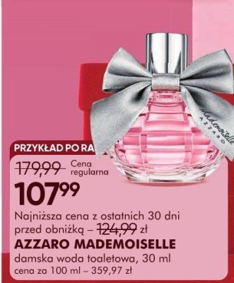 Perfumy AZZARO MADEMOISELLE damska woda toaletowa, 30 ml, cena za 100 ml - 359,97 zł promocja w Super-Pharm