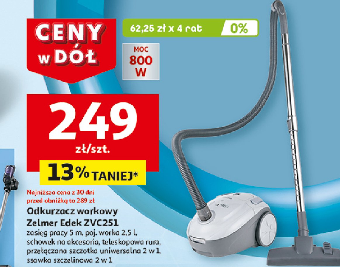 Odkurzacz edek zvc251 Zelmer promocja w Auchan