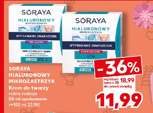 Krem wypełniający zmarszczki na dzień i noc Soraya hialuronowy mikrozastrzyk duo forte 40+ promocja