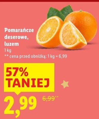 Pomarańcze deserowe luzem promocja w Lidl