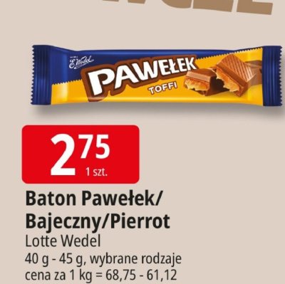 Baton Pawełek/Bajeczny/Pierrot Lotte Wedel promocja w Leclerc
