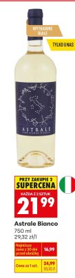 Wino Astrale Bianco wytrawne białe promocja w Biedronka