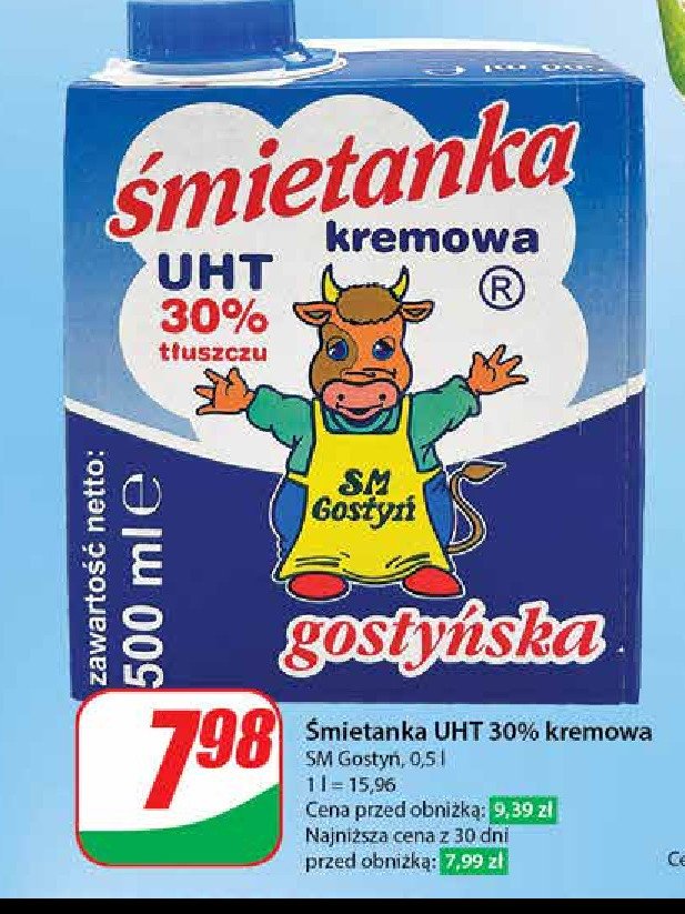 Śmietanka kremowa 30 % Gostyń promocja