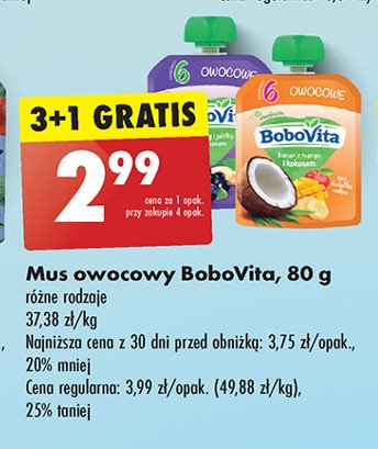 Mus banan z mango i kokosem Bobovita promocja