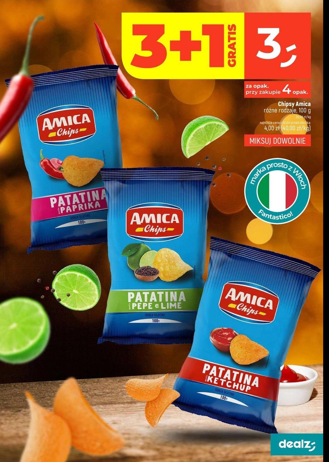 Chipsy paprika AMICA CHIPS promocja w Dealz