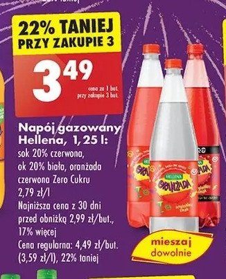 Oranżada czerwona zero Hellena oranżada promocja