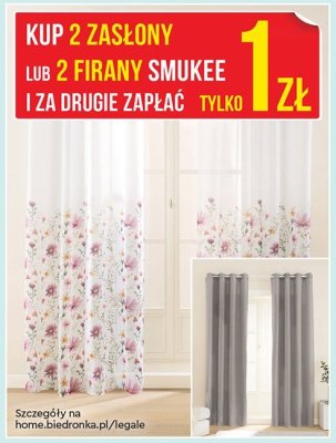 Zasłony lub firany SMUKEE promocja w Biedronka