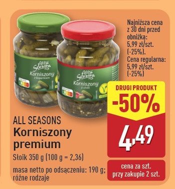 Korniszony premium All seasons promocja w Aldi