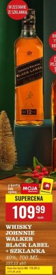 Whisky Johnnie Walker Black Label + szkłanka promocja w Biedronka