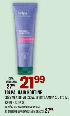 Odżywka Tolpa Hair Routine efekt laminacji do włosów, 175 ml promocja w Drogerie Natura