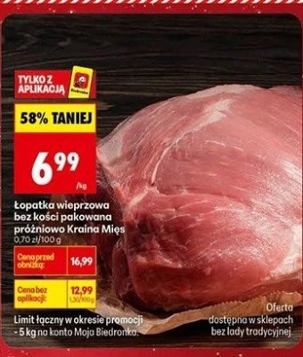 Łopatka wieprzowa bez kości  promocja w Biedronka
