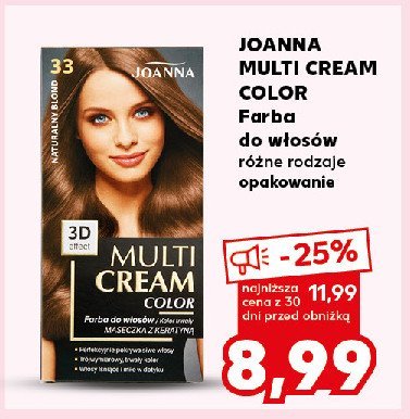 Farba do włosów 33 naturalny blond Joanna multi cream color promocja