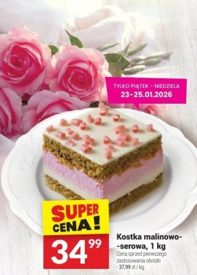 Kostka malinowo-serowa, 1 kg promocja w Twój Market