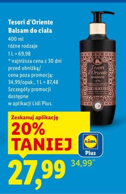 Balsam Tesori d'Oriente do ciała różne rodzaje promocja w Lidl