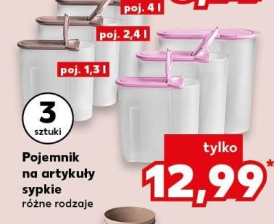 Pojemniki na artykuły sypkie różne rodzaje promocja w Kaufland
