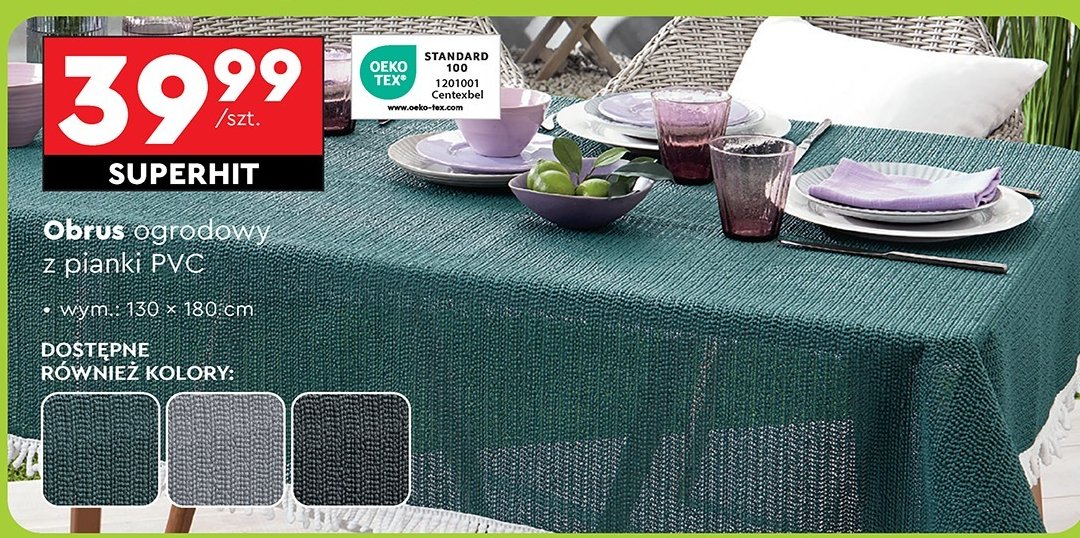 Obrus ogrodowy pvc 130 x 180 cm Gardenic promocja