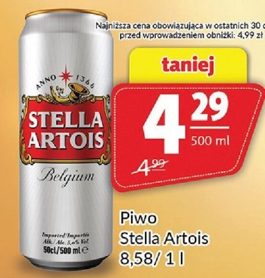 Piwo Stella Artois 500 ml (puszka) promocja w Prim Market