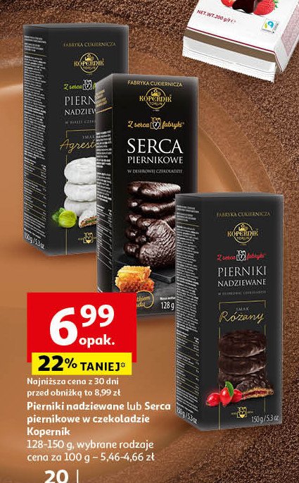 Serca piernikowe w deserowej czekoladzie Kopernik promocja