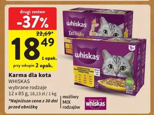 Karma dla kota wybór dań drobiowych w sosie Whiskas promocja