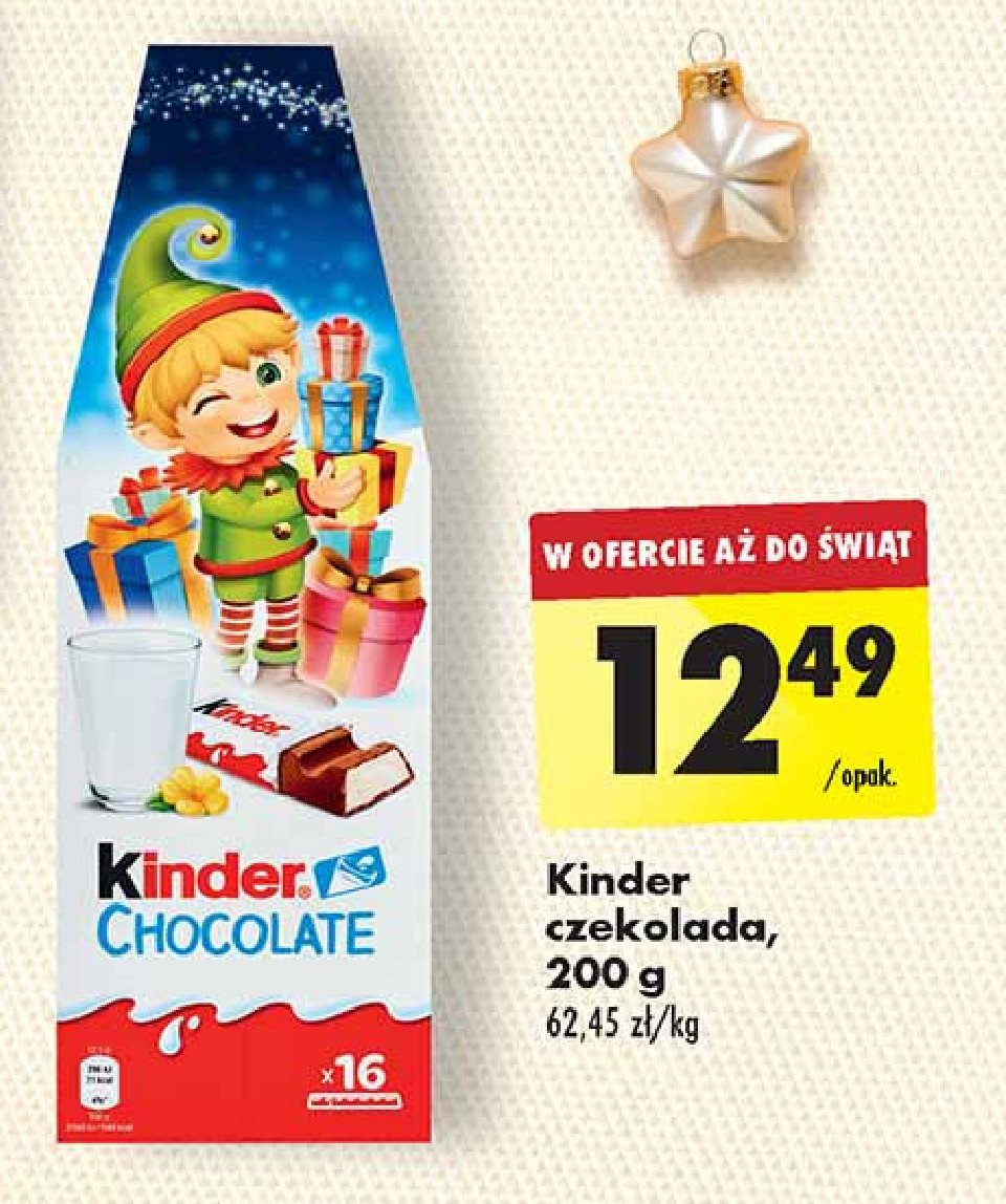 Czekoladki świąteczne renifer Kinder chocolate promocja