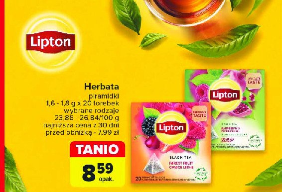 Herbata malina i granat Lipton promocja