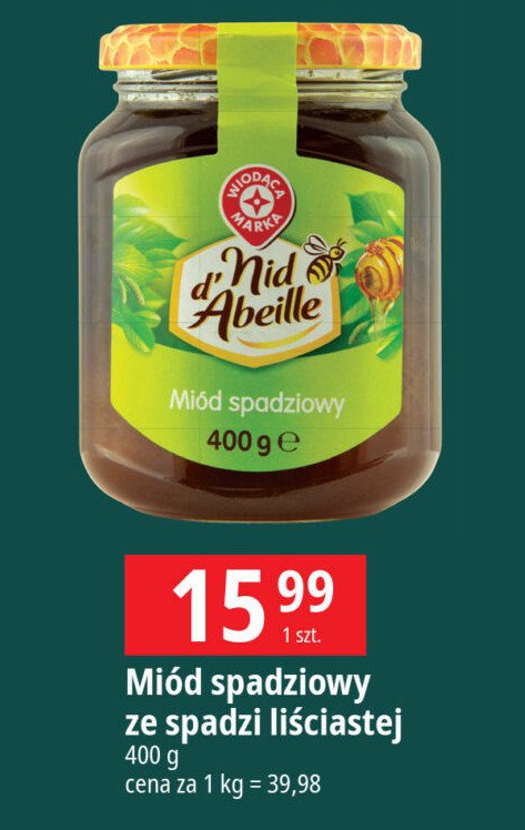 Miód spadziowy Wiodąca marka nid d'abeille promocja w Leclerc