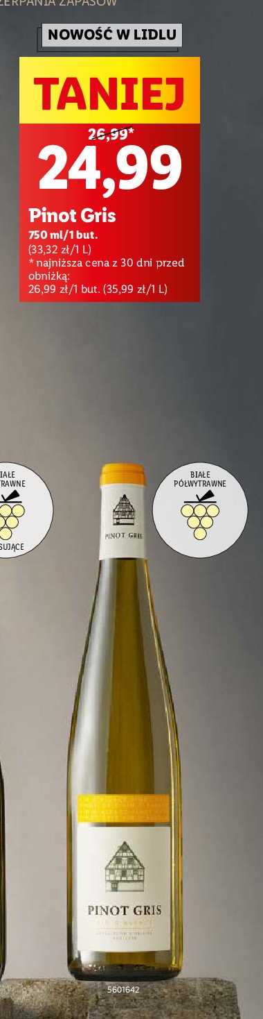 Wino PINOT GRIS promocja w Lidl