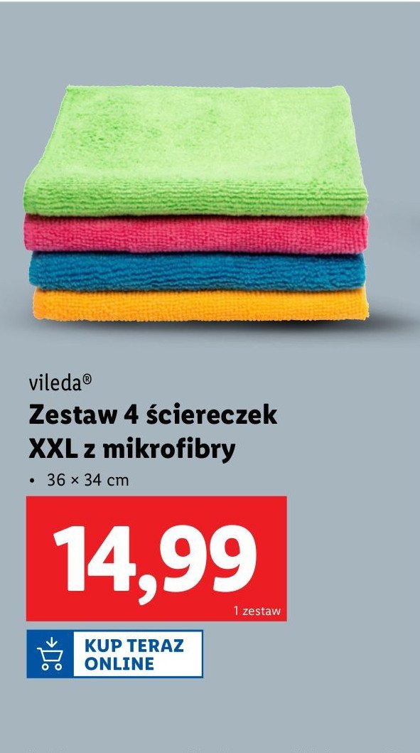 Ściereczki z mikrofibrą colors Vileda promocja w Lidl