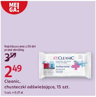 Chusteczki antibacterial Cleanic promocja w Rossmann