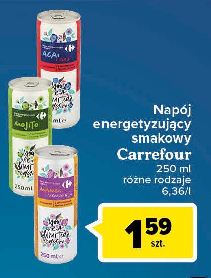 Napój energetyzujący acai & goji Carrefour promocje