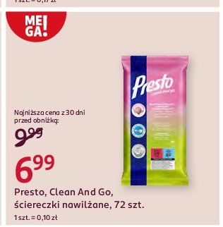 Ściereczki czyszczące uniwersalne magnolia Presto clean Presto harper hygienics promocja w Rossmann